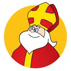 Sinterklaas in cirkel kijkend naar links